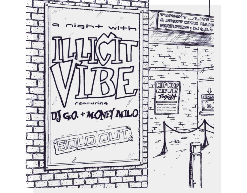 A Night With Illicit Vibe CD Front Cover Sketch